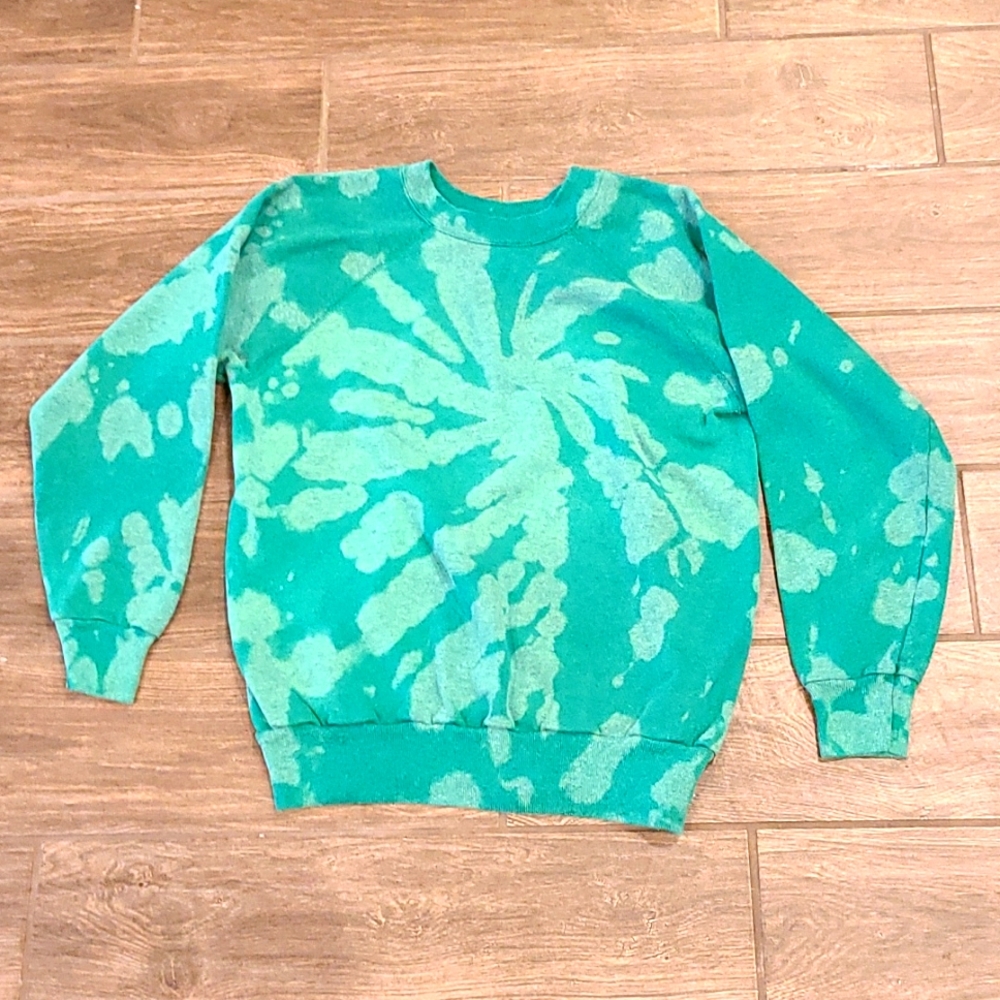 Pannill By Hanes Sweater Green Tye Dye Size Large Vintage 80s or 90s